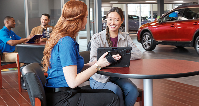 Salesman at the dealership