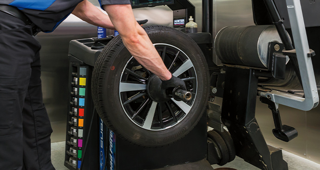 Mechanic changing tires